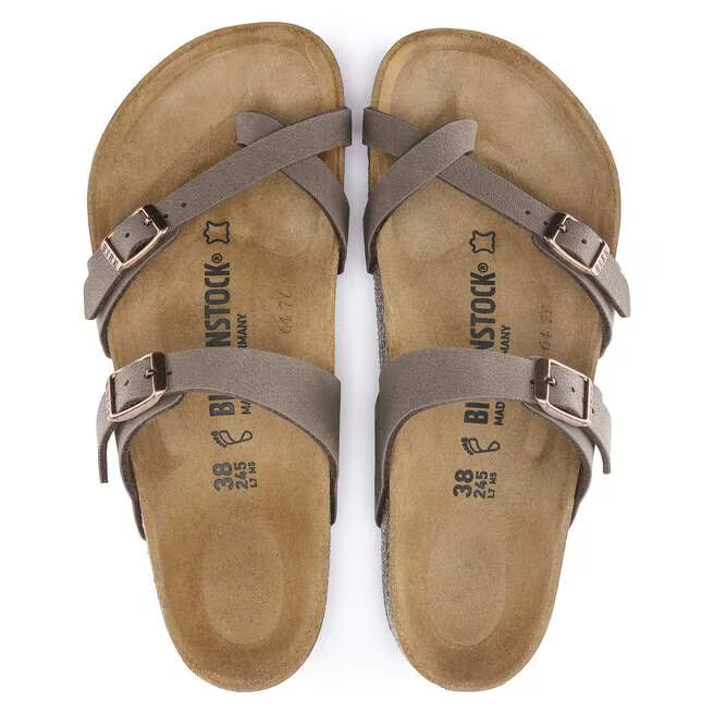 Birkenstock Women's Mayari Birko-Flor Nubuck Sandals Mocca Brown