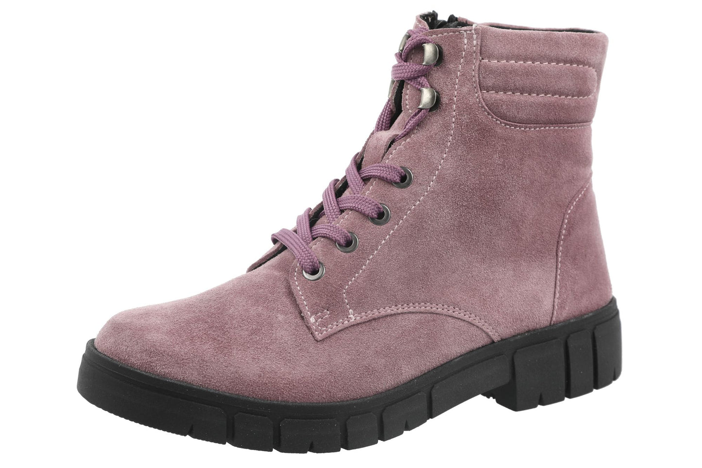 DB Wider Fit Women's Chirk 2V Leather Ankle Boots Purple Suede