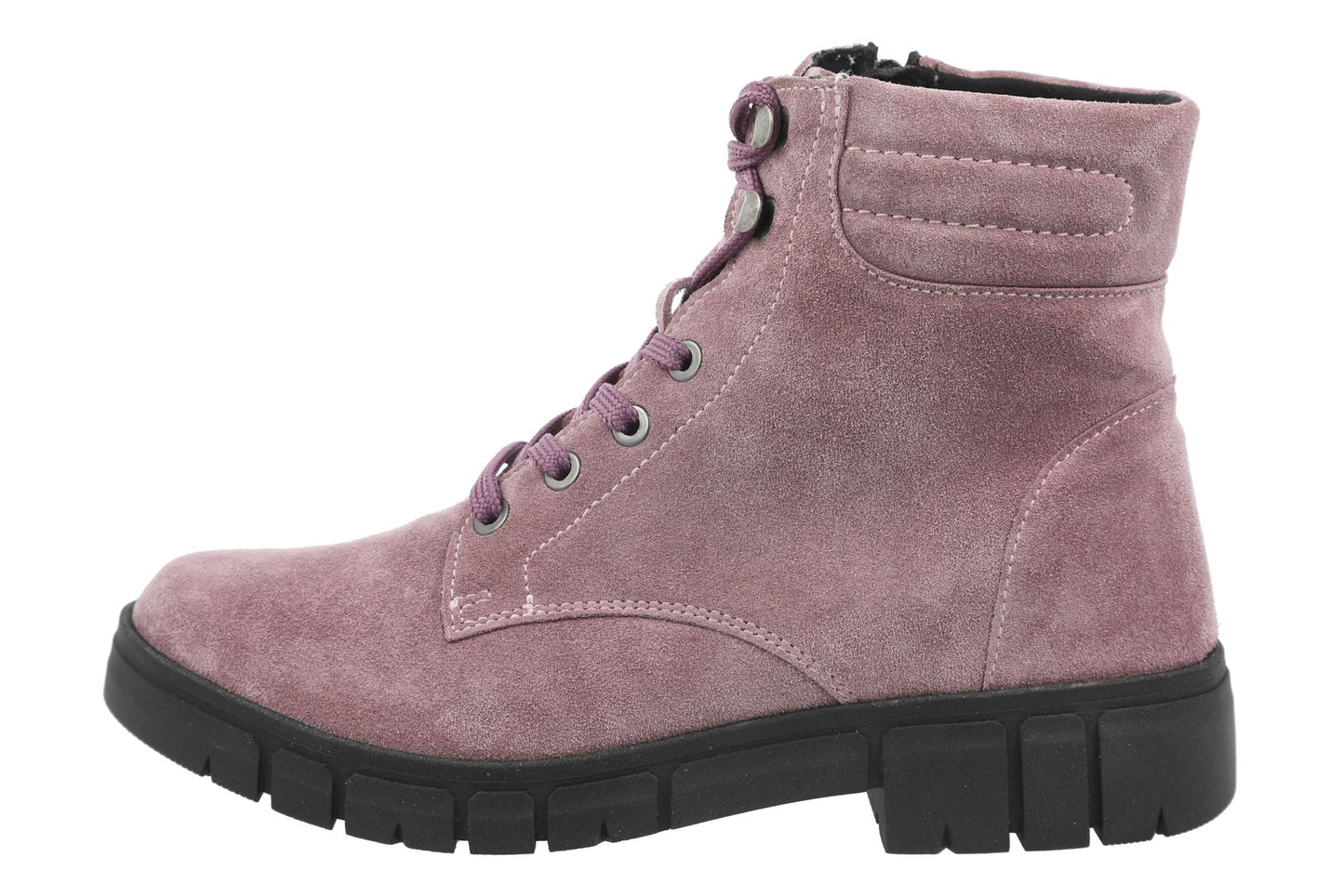 DB Wider Fit Women's Chirk 2V Leather Ankle Boots Purple Suede