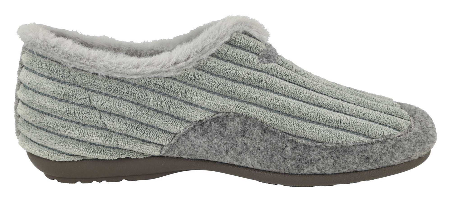 DB Wider Fit Women's Snug Slip-On Elasticated Slippers Aqua / Grey