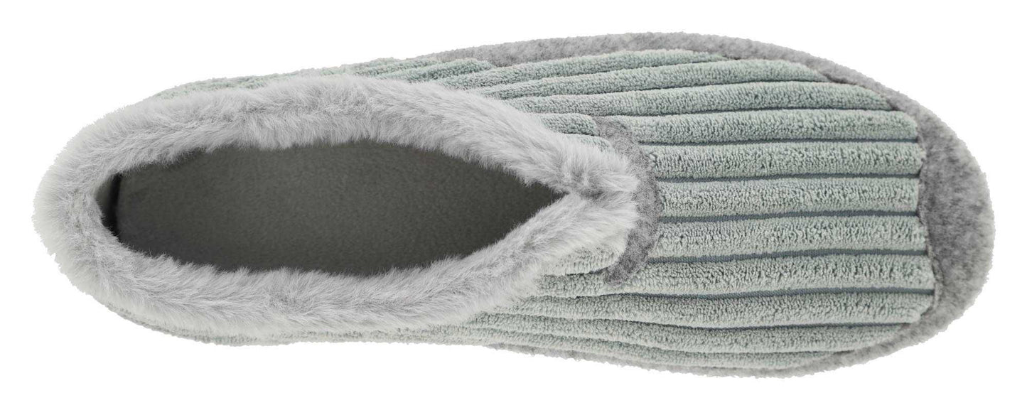 DB Wider Fit Women's Snug Slip-On Elasticated Slippers Aqua / Grey