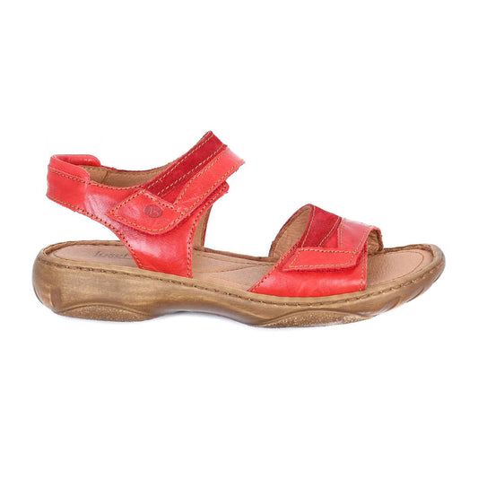 Josef Seibel Women's Debra 19 Leather Adjustable Sandals Red Combi