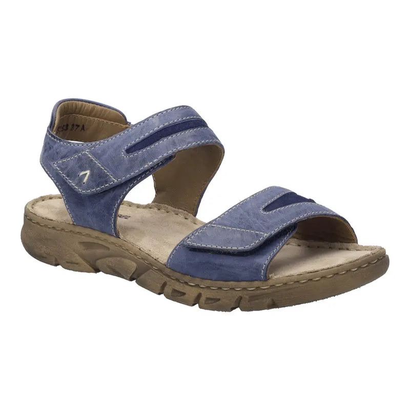 Josef Seibel Women's Brenda 08 Leather Open Toe Sandals Navy Blue