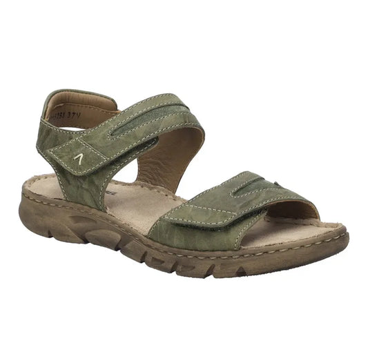 Josef Seibel Women's Brenda 08 Leather Open Toe Sandals Khaki Green