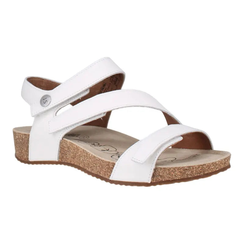 Josef Seibel Women's Tonga 25 Leather Strap Sandals White