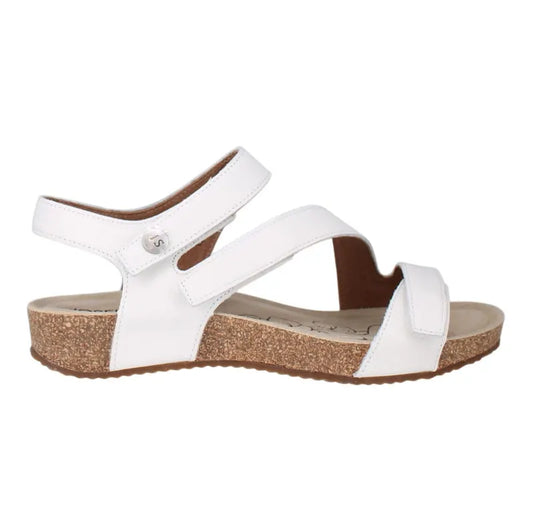 Josef Seibel Women's Tonga 25 Leather Strap Sandals White