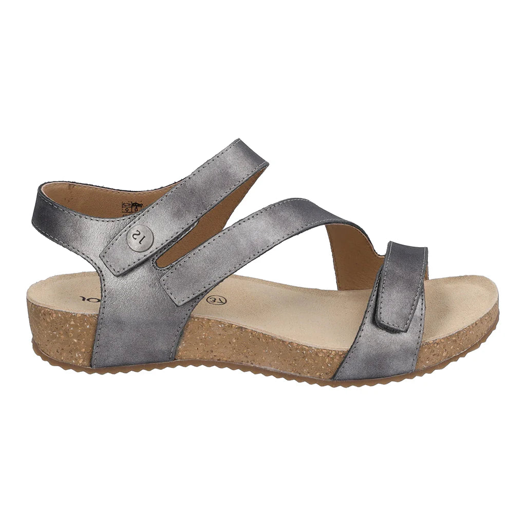 Josef Seibel Women's Tonga 25 Leather Strap Sandals Anthrazit Grey