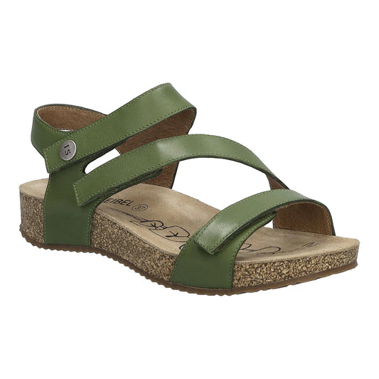 Josef Seibel Women's Tonga 25 Leather Strap Sandals Khaki Green