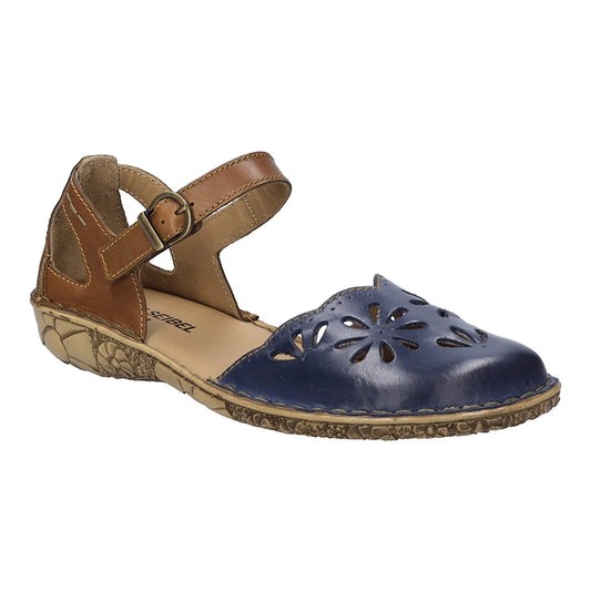 Josef Seibel Women's Rosalie 04 Leather Closed Toe Sandals Shark Blue