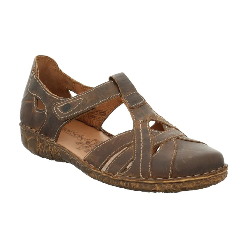 Josef Seibel Women's Rosalie 29 Leather Closed Toe Sandals Brandy Brow ...
