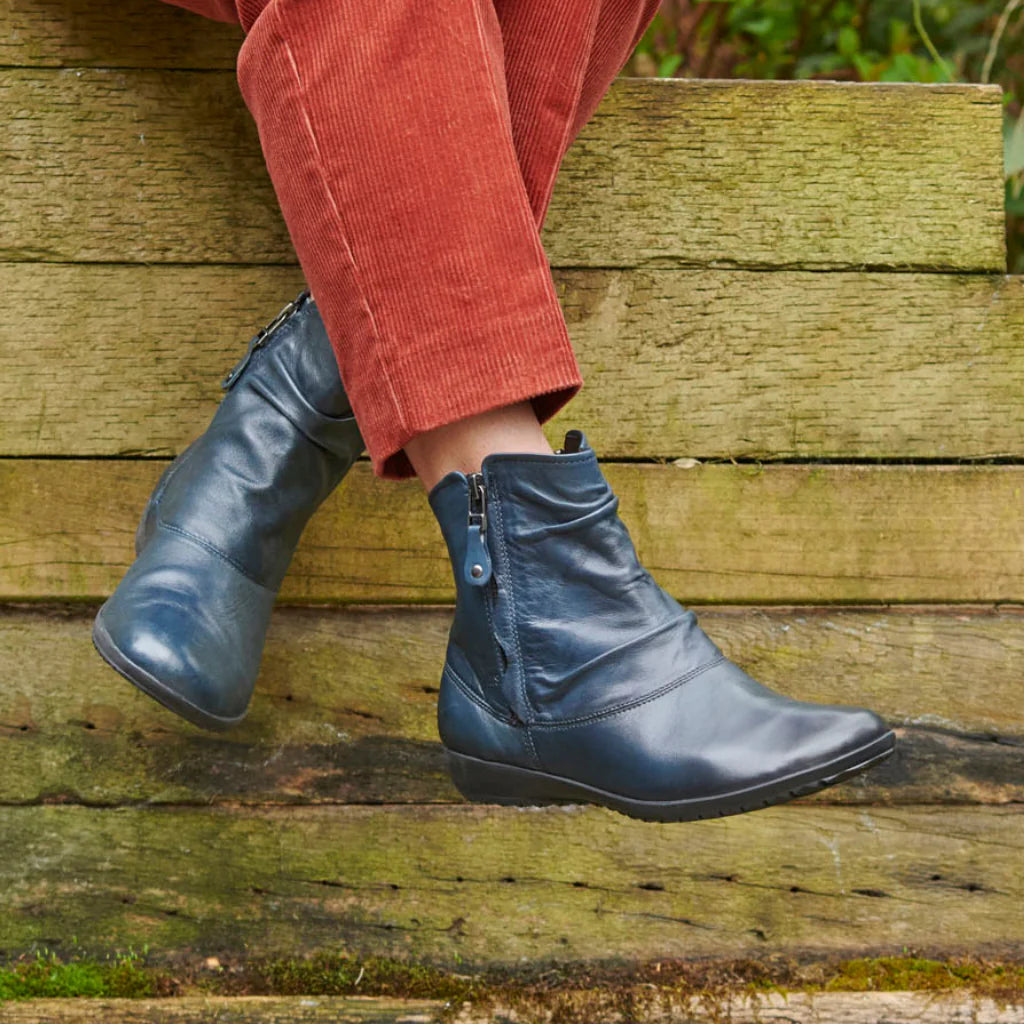 Josef Seibel Women's Naly 24 Leather Ankle Boots Ocean Blue