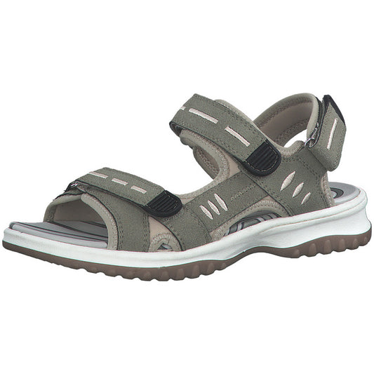 Jana Women's 8-8-28766-20 701 Leather Comfort Sandals Sage Green