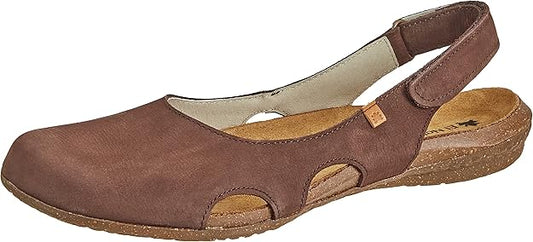El Naturalista Women's N413 Nubuck Leather Comfort Sandals Pleasant Brown