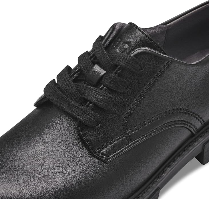 Jana Women's 8-23773-41 Leather Lace-Up Comfort Shoes Black
