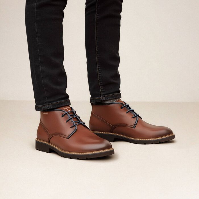 Pikolinos Men's Alarcon M7D-8054C1 Leather Lace-Up Ankle Boots Cuero Brown