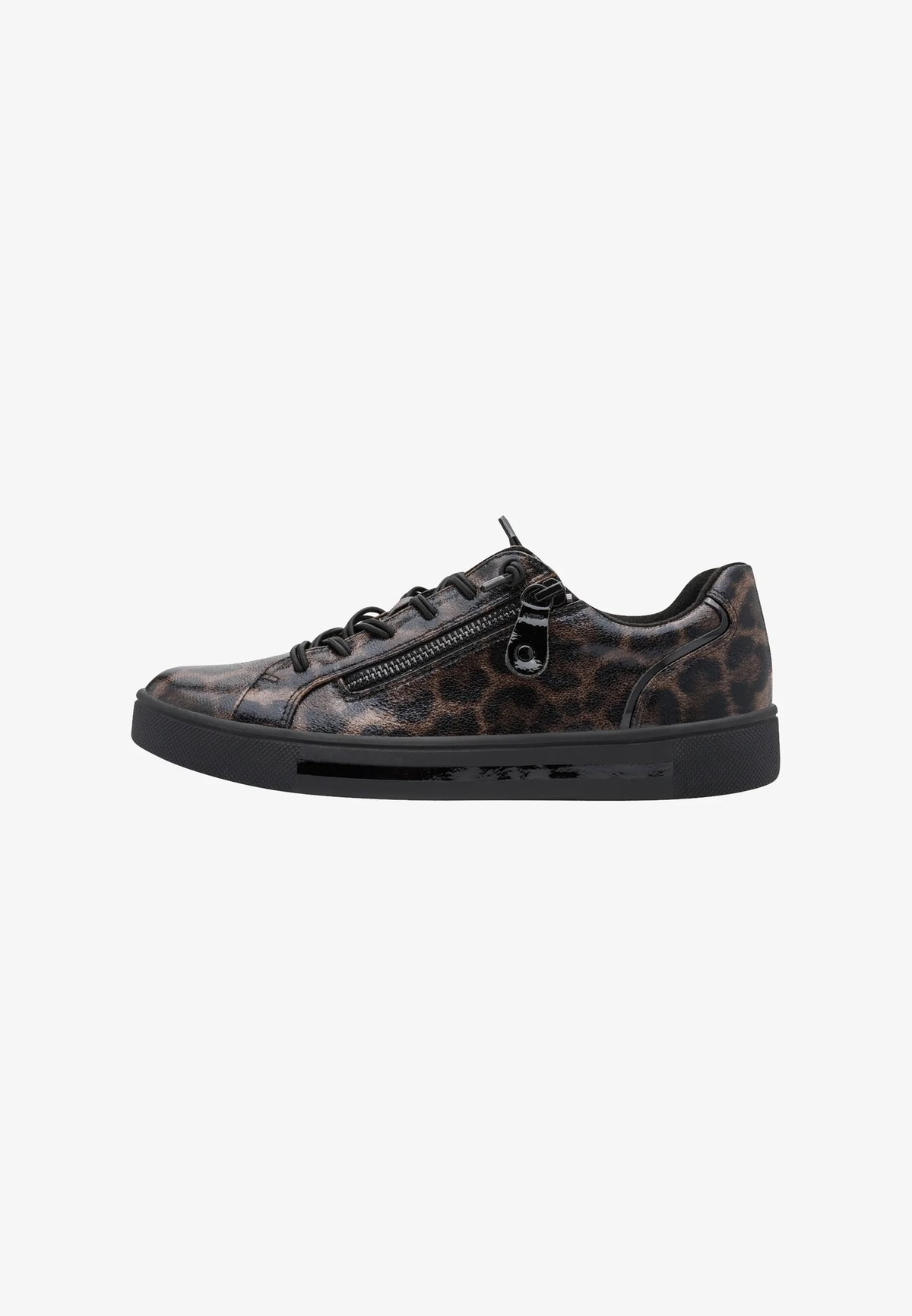 Jana Women's 8-23661-42 Zip Structure Sneakers - Dark Leopard