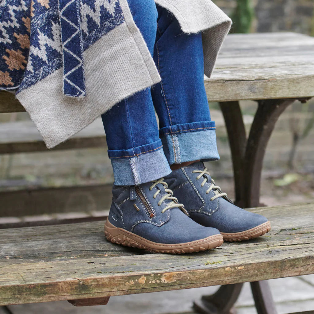 Josef Seibel Women's Ruby 54 Leather Ankle Boots Indigo Blue