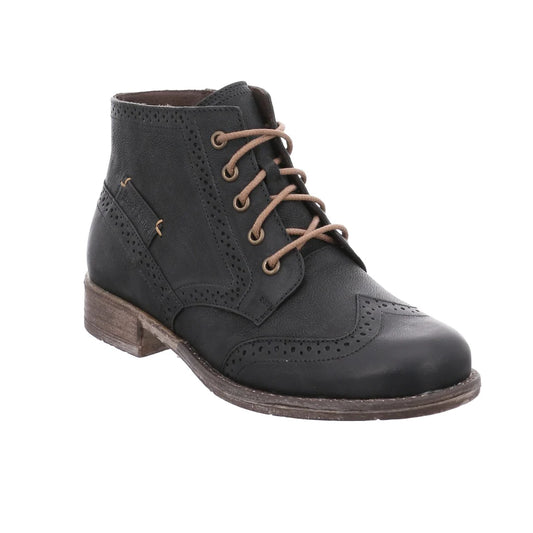 Josef Seibel Women's Sienna 74 Leather Brogue Ankle Boots Black