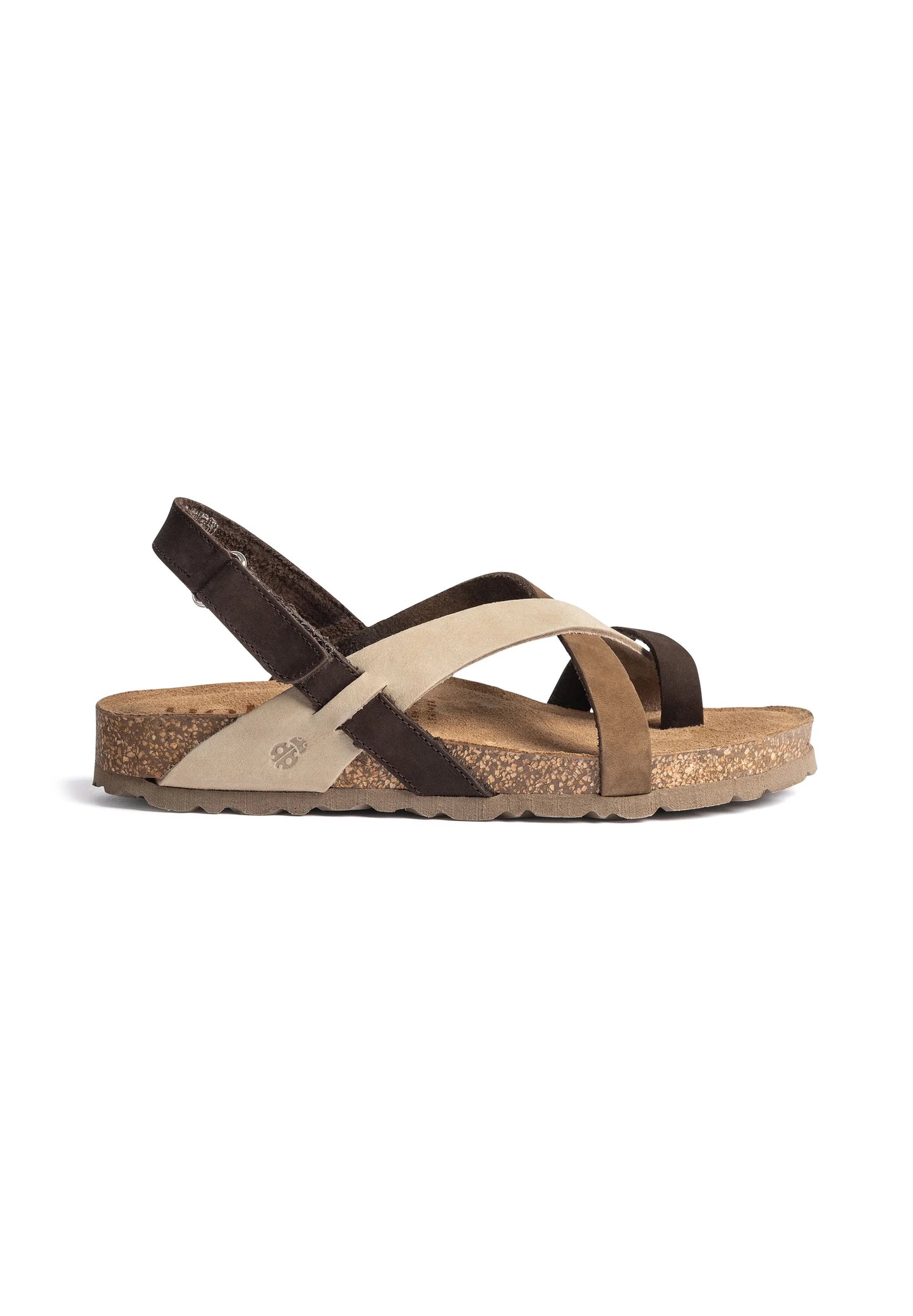 Yokono Women's JERBA-718 Leather Flat Sandals Multi-Brown