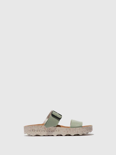 AsPortuguesas Women's Coly L Eco Leather Sandals Sage Green