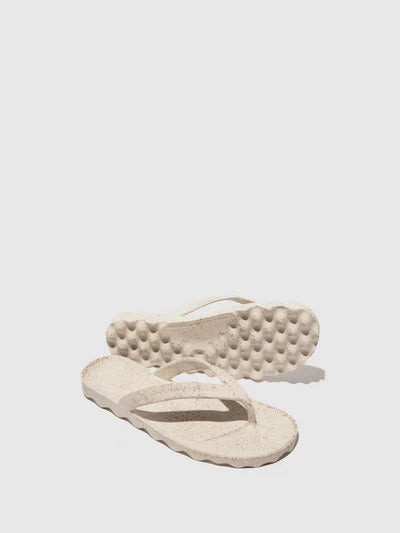 AsPortuguesas Women's Earth Beach Flip-Flops Sandals Natural