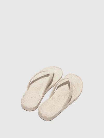 AsPortuguesas Women's Earth Beach Flip-Flops Sandals Natural