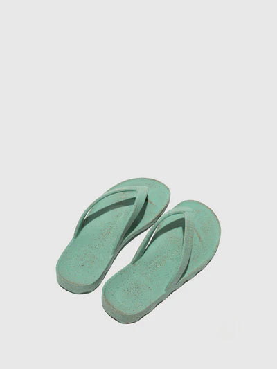 AsPortuguesas Women's Earth Beach Flip-Flops Sandals Mint Green