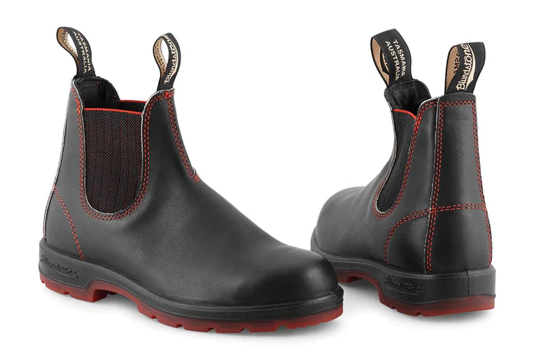 Blundstone Unisex 2342 Leather Chelsea Boots Black Red Black