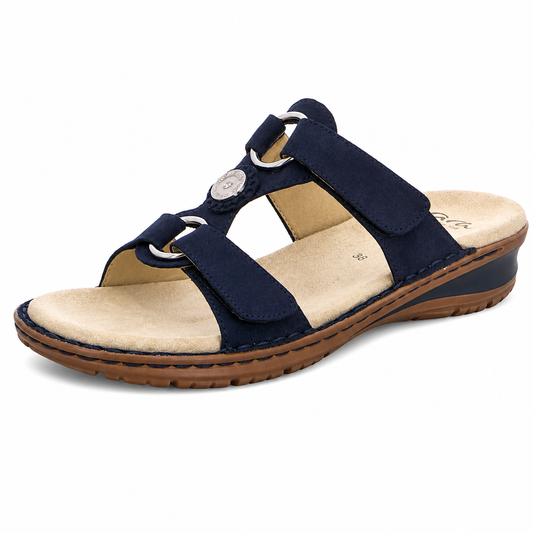 Ara Women's Hawaii 12-27232 Strap Mule Sandals Navy Blue
