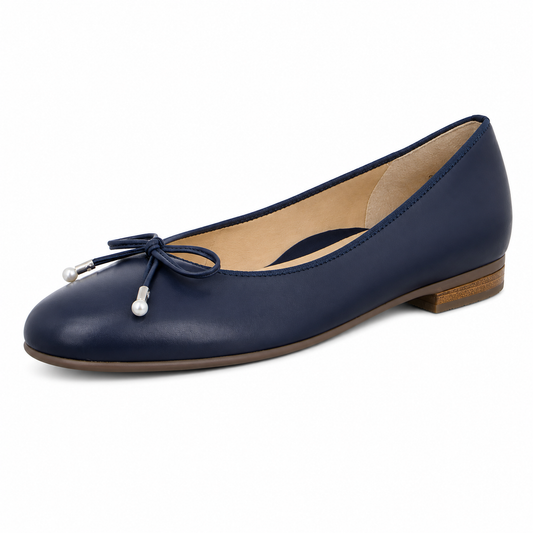 Ara Women's Sardinia Leather Ballet Pumps Flat Shoes Blue