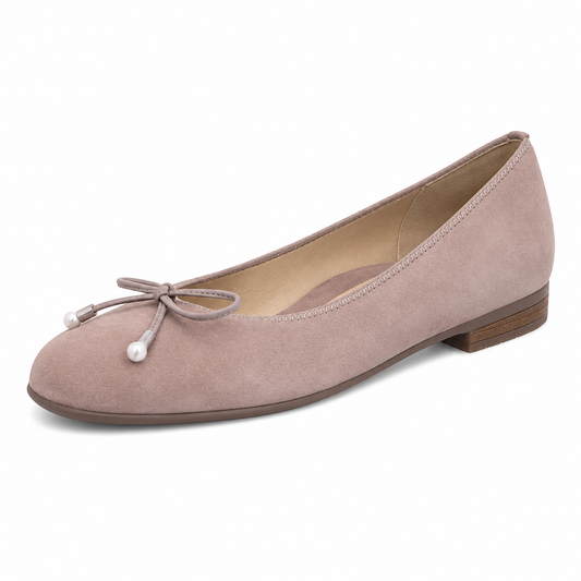 Ara Women's Sardinia Suede Ballet Pumps Flat Shoes Taupe