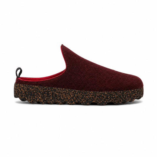 AsPortuguesas Women's Come L Slip-On Casual Mules Double Felt Merlot Red
