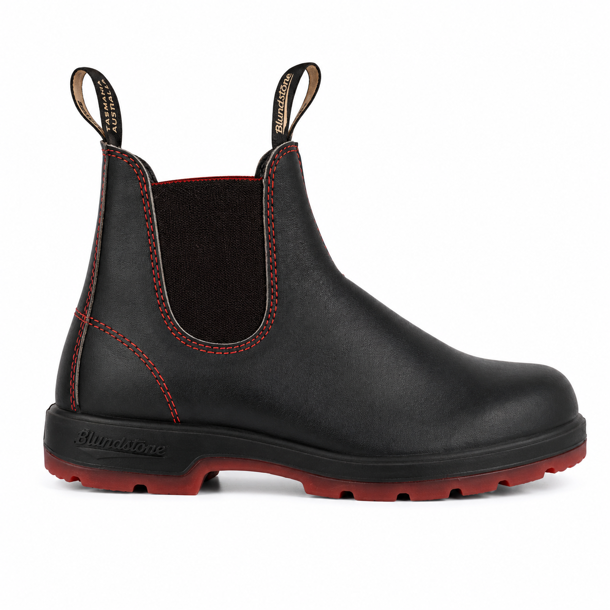 Blundstone Unisex 2342 Leather Chelsea Boots Black Red Black
