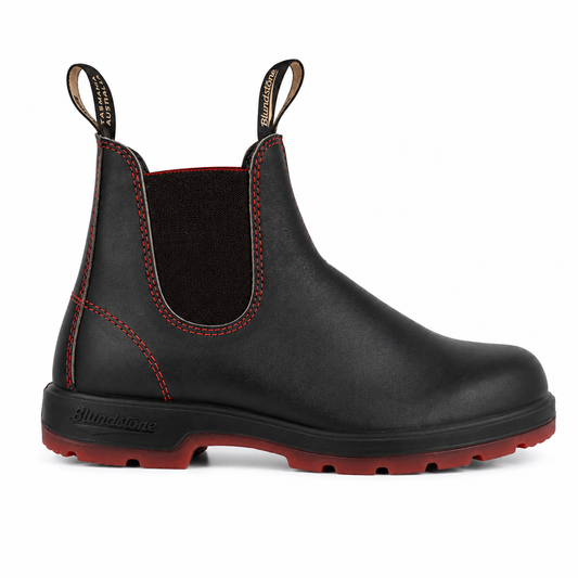 Blundstone Unisex 2342 Leather Chelsea Boots Black Red Black
