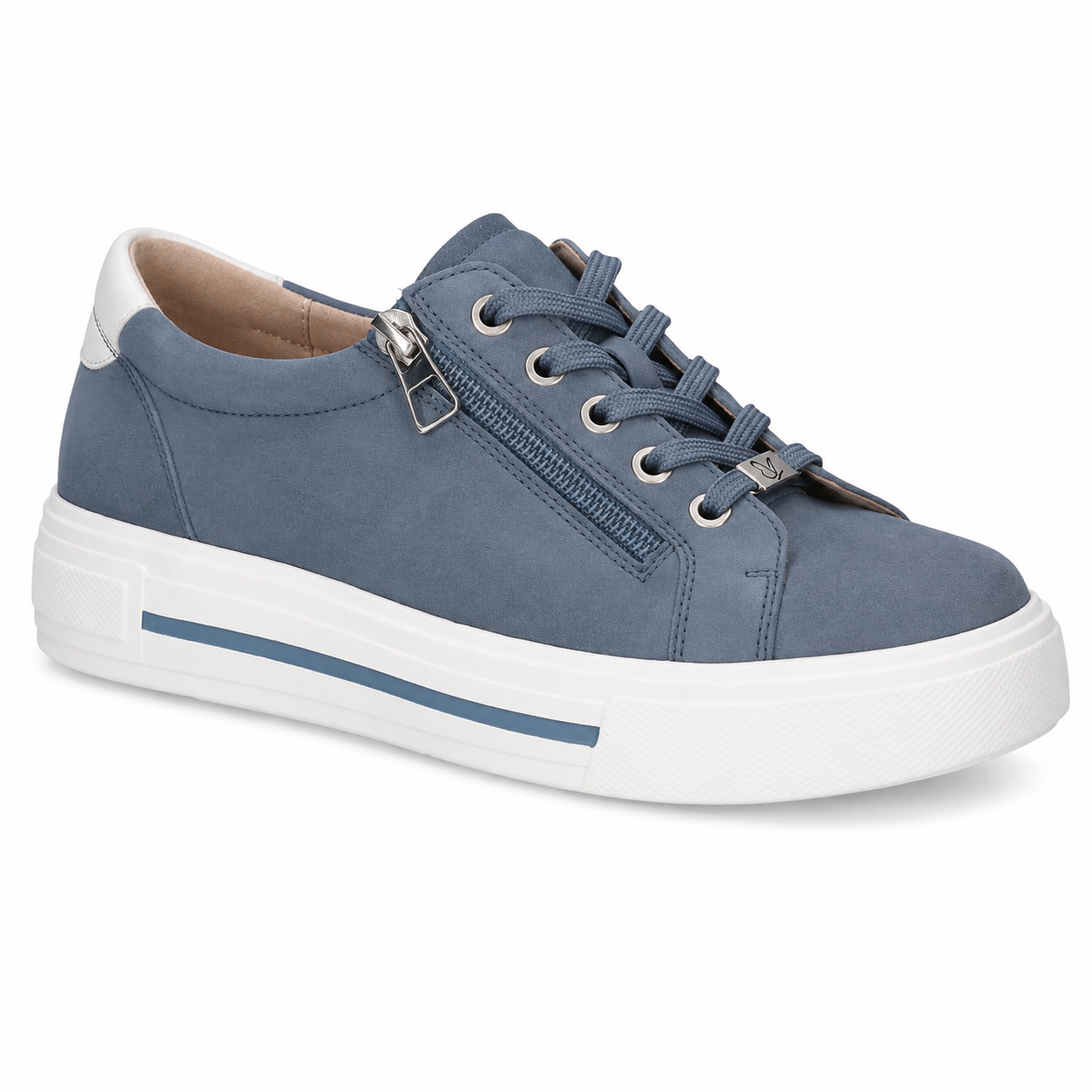 Caprice Women's 9-23351-43 802 Casual Suede Leather Trainers Blue