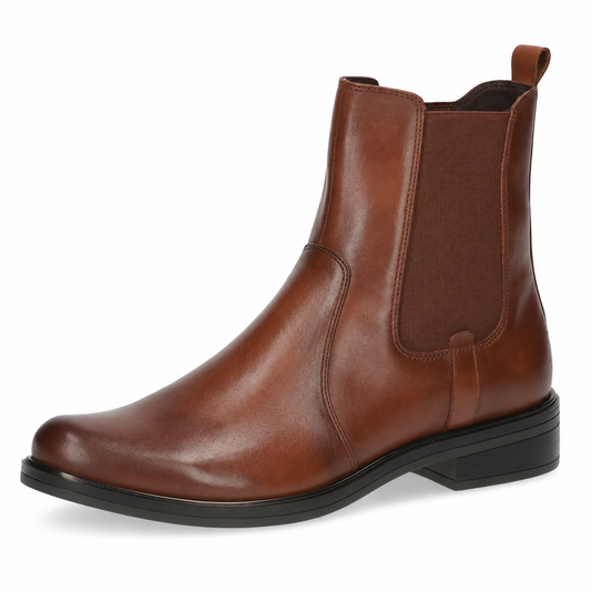 Caprice Women's 9-25304-41 Leather Ankle Boots Cognac Brown
