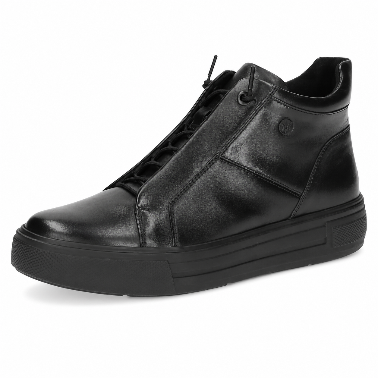 Caprice Women's 9-25150-43 Casual Leather Mid Trainers Black Nappa