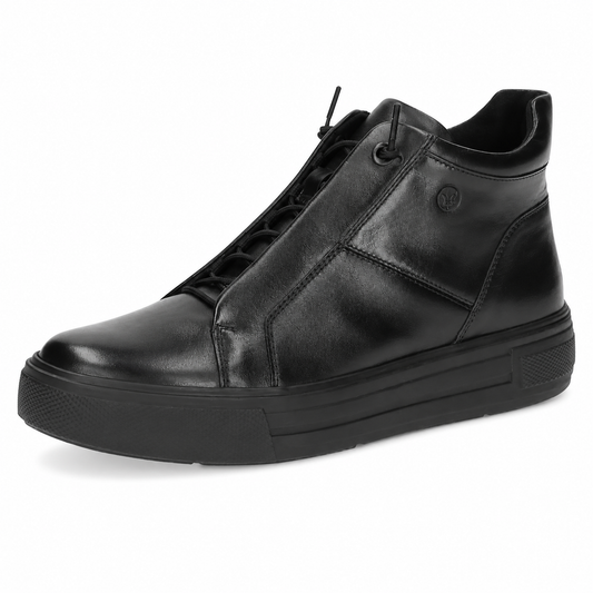 Caprice Women's 9-25150-43 Casual Leather Mid Trainers Black Nappa