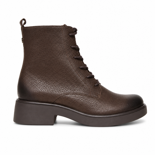 Caprice Women's 9-25107-43 Leather Ankle High Boots Dark Brown Nubuck