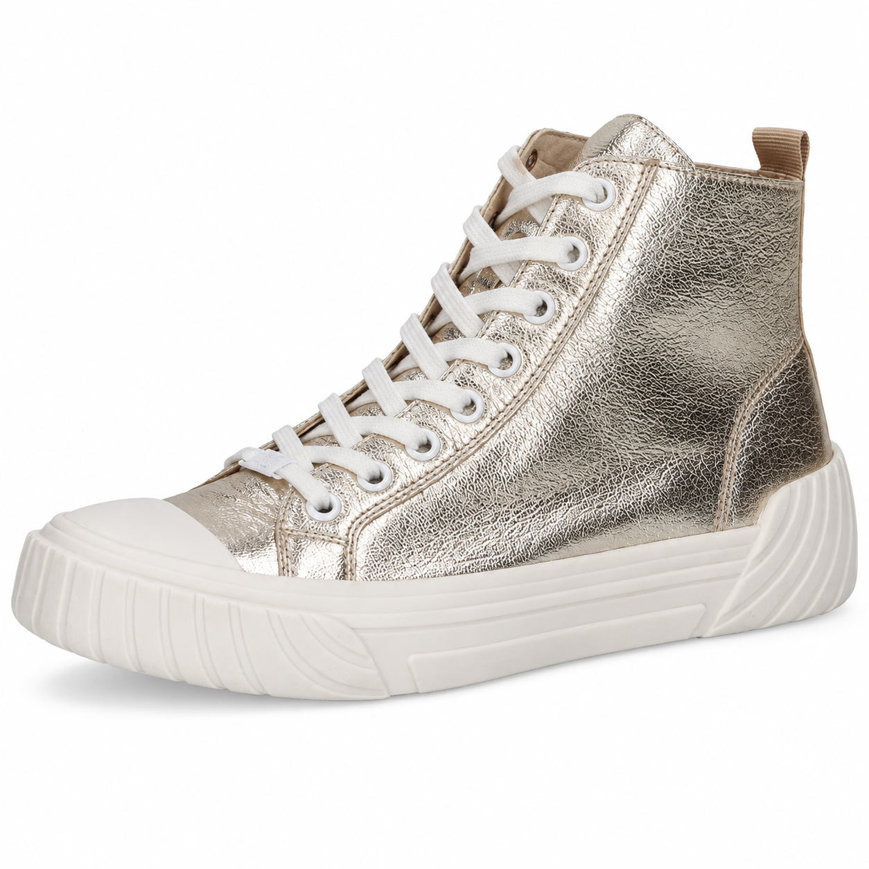 Caprice Women's 9-25250-42 Casual Leather Trainers Platinum Metallic