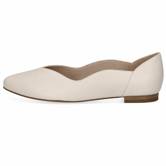 Caprice Women's 9-22200-42 Leather Slip-On Pump Shoes Off White Nappa
