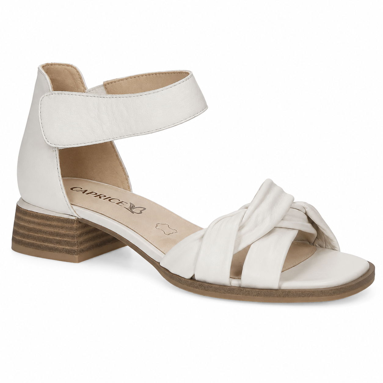 Caprice Women's 9-9-28202-20 144 Leather Sandals Off White