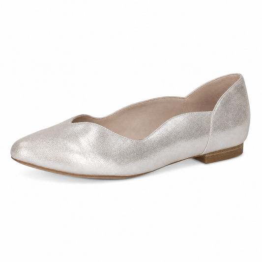 Caprice Women's 9-22200-42 Leather Slip-On Pump Shoes Taupe Metallic