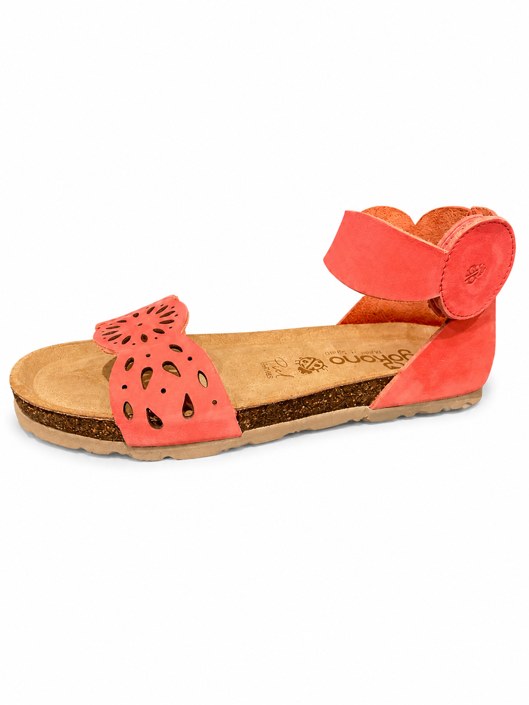 Yokono Women's Villa 086 Leather Flat Sandals Sunset Pink