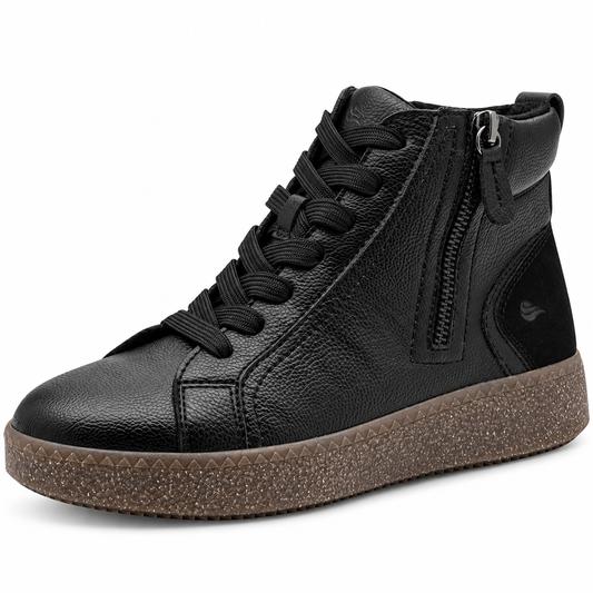 Jana Women's 8-25261-47 Softline High Sneaker - Black