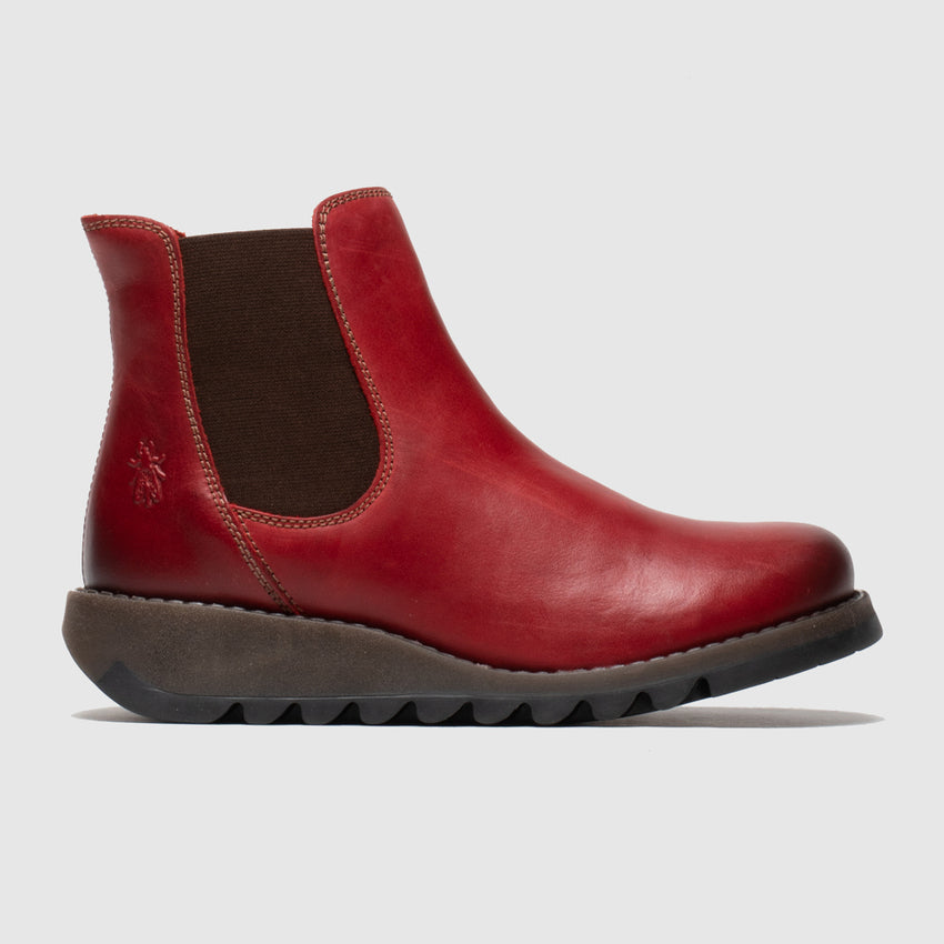 Fly London Women's Salv Chelsea Ankle Boots Red