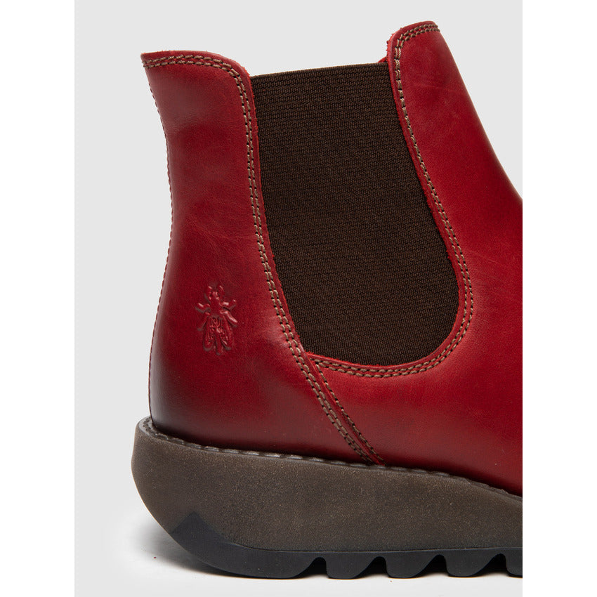 Fly London Women's Salv Chelsea Ankle Boots Red