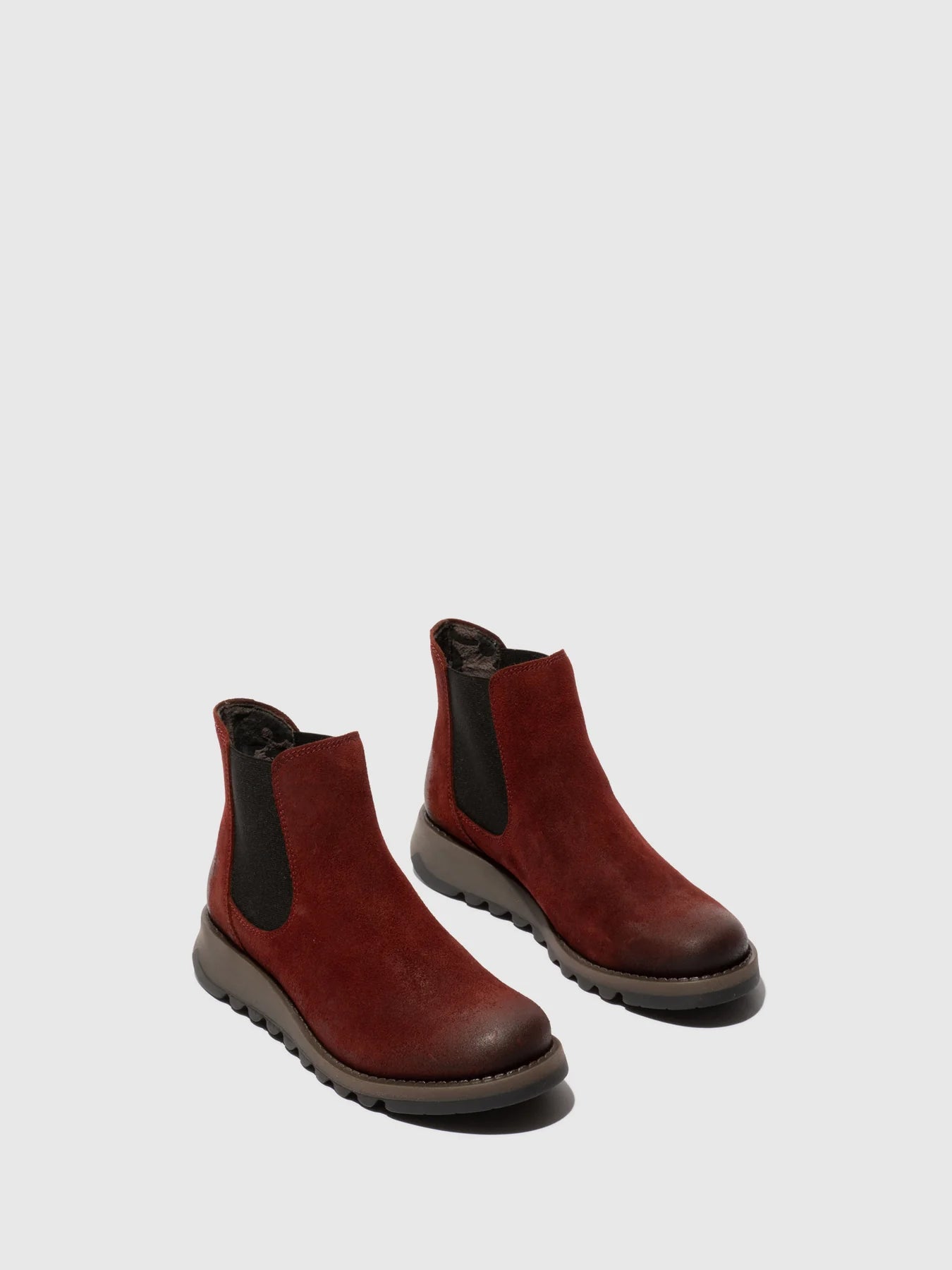 Fly London Women's Salv Suede Chelsea Ankle Boots Oxblood Red