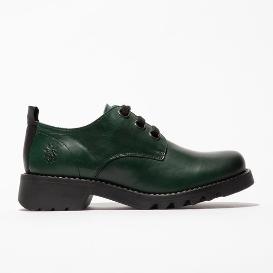 Fly London Women's RUDA538FLY Leather Lace-Up Shoes Petrol Green