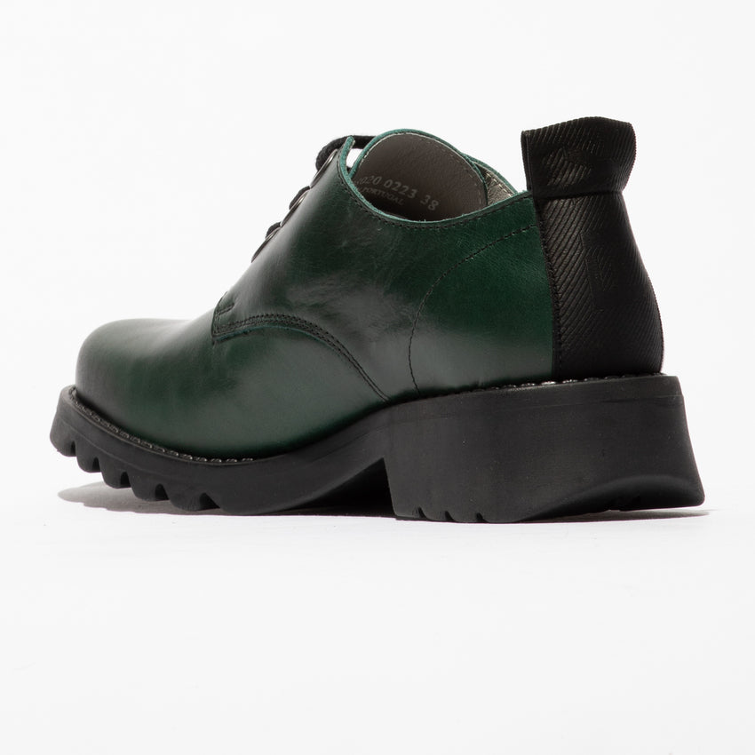 Fly London Women's RUDA538FLY Leather Lace-Up Shoes Petrol Green